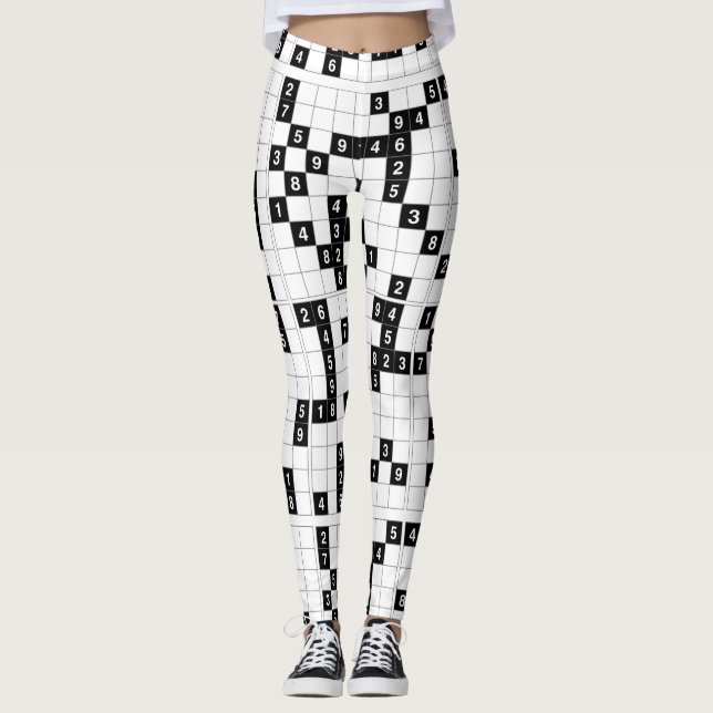 sudoku leggings en blanco negro (Anverso)