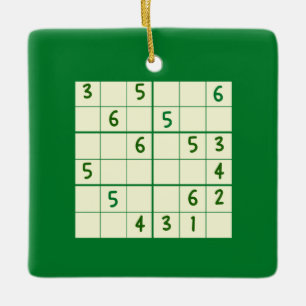 Sudoku Puzzle 6x6 Ornamento cerámico