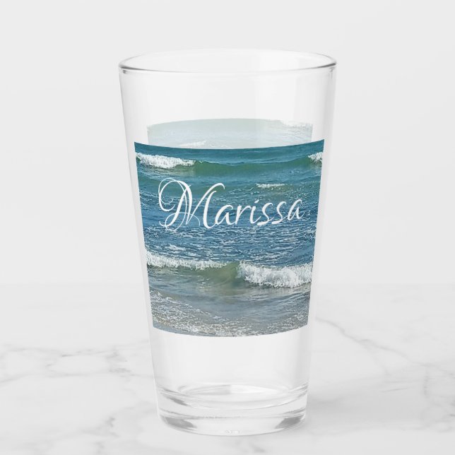 Sudsy Blue Atlantic Shore Custom Name Desk O (Anverso)