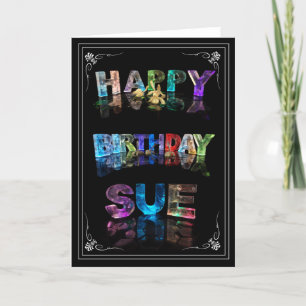 Sue - Nombre en tarjeta de felicitación Lights (Fo