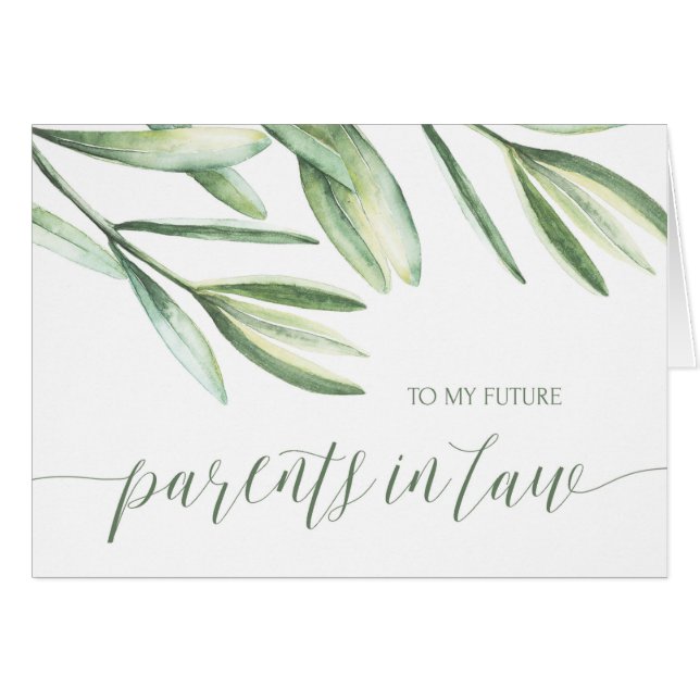 Suegros del verdor en mi tarjeta del día de boda (Anverso (Horizontal))