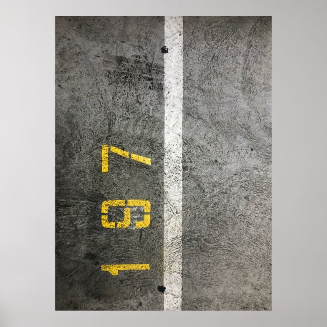 Suelo de hormigón gris con impresión de 197 (Frente)