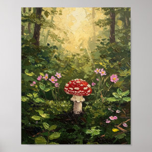 Suelo del bosque de hongos   Arte Cottagecore