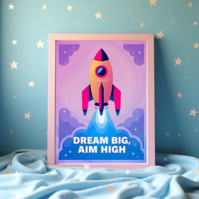 Sueña en Grande Apunta Alto Arte Motivacional para (Dream Big Aim High Motivational Nursery Wall Art)