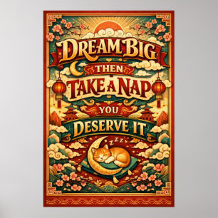 Sueña Grande Luego Toma Una Siesta Arte Retro De G