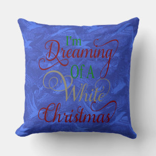 Sueño a los Navidades blancos con la almohada azul