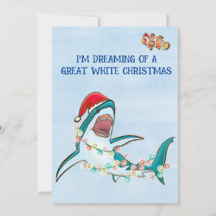 Sueño con un gran tiburón Navidad blanco