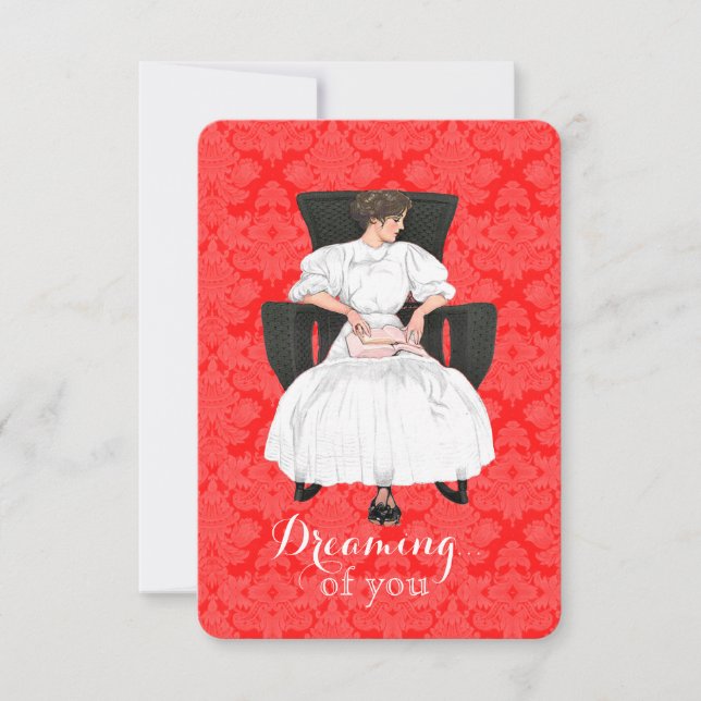 Sueño con usted tarjeta del día de San Valentín (Anverso)