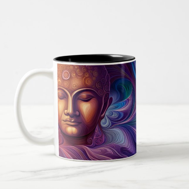Sueño de Buda - taza de café de dos tonos (Izquierda)