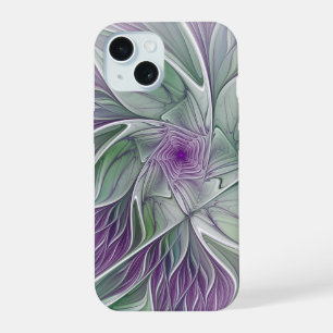 Sueño de Flor, Arte Fractal Abstracto Morado Verde