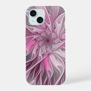 Sueño de flor rosa fractal, patrón de fantasía flo