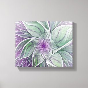 Sueño de flores, abstracto arte fractal verde púrp
