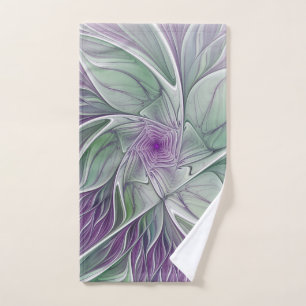 Sueño de flores, abstracto arte fractal verde púrp