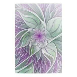 Sueño de flores, abstracto arte fractal verde púrp