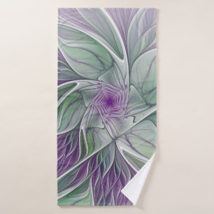 Sueño de flores, abstracto arte fractal verde púrp