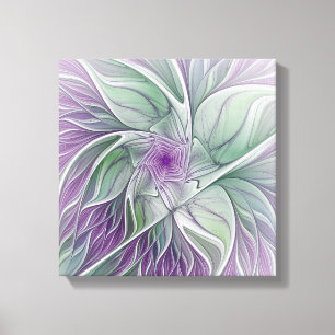 Sueño de flores, abstracto arte fractal verde púrp
