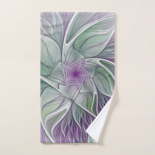 Sueño de flores, abstracto arte fractal verde púrp