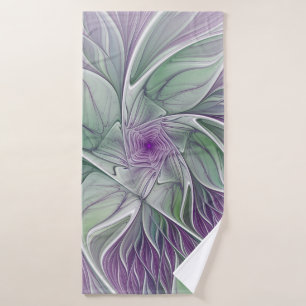 Sueño de flores, abstracto arte fractal verde púrp
