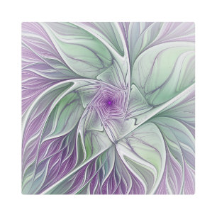 Sueño de flores, abstracto arte fractal verde púrp