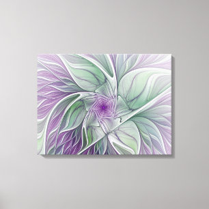 Sueño de flores, resumen arte Fractal Verde morado