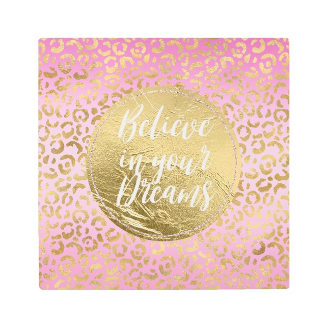 Sueño de impresión de leopardo dorado rosado (Anverso)