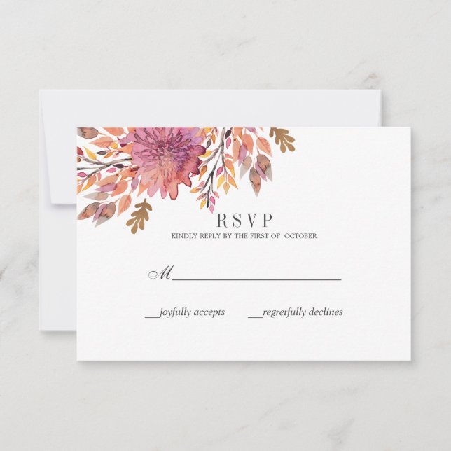 Sueño de otoño | Boda Classic RSVP (Anverso)
