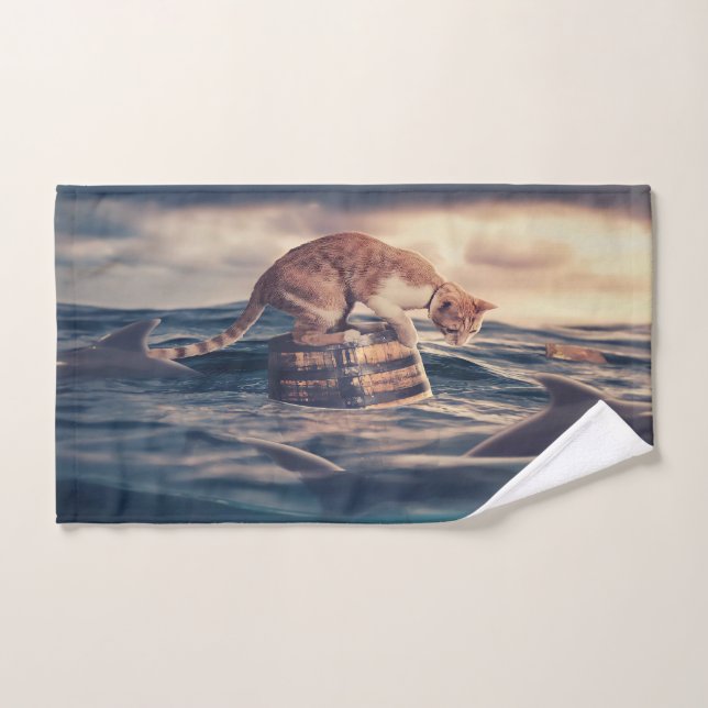 Sueño de siesta de gato o pesadilla (Toalla de mano)