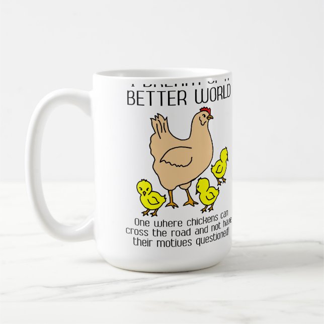 Sueño de una taza divertida del pollo de un mejor (Izquierda)