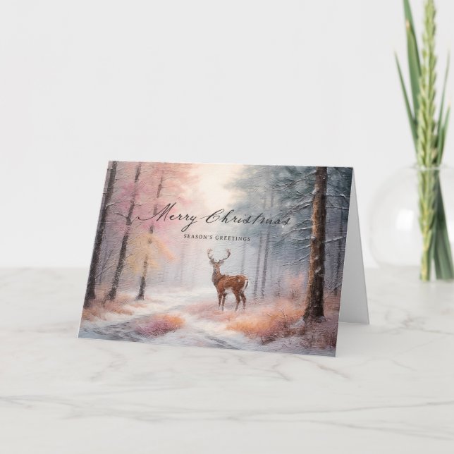 Sueño del bosque rústico Ciervo de bosque Navidad (Anverso)
