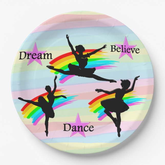 SUEÑO, LOGRO, CREA PLATOS DE PAPEL DE BAILAR (Anverso)