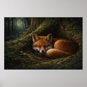 Sueño profundo en el bosque   Arte de Zorro Rojo  