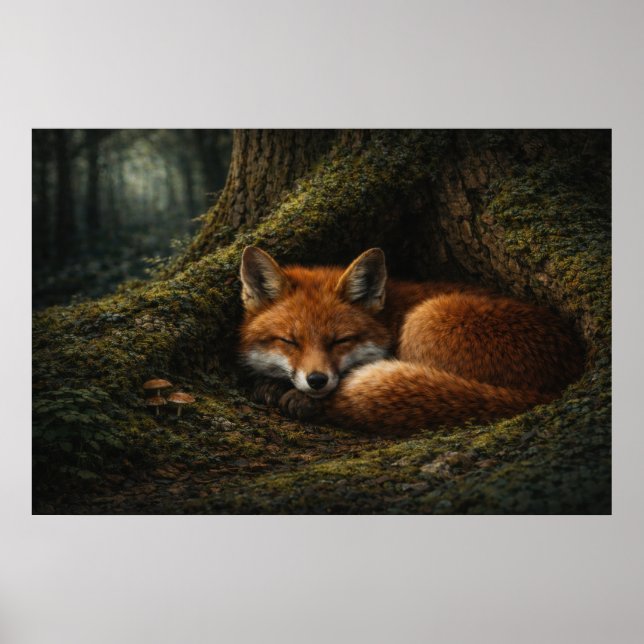 Sueño profundo en el bosque | Arte de Zorro Rojo | (Frente)