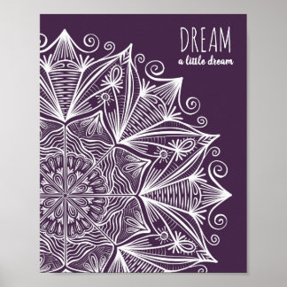Sueño púrpura tipografía elegante Mandala Arte mod