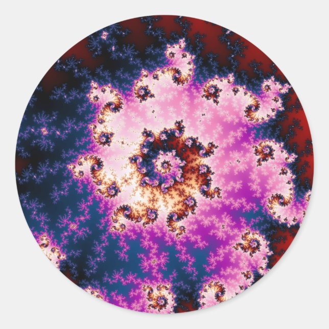 Sueño rosa - Pegatina fractal (Anverso)