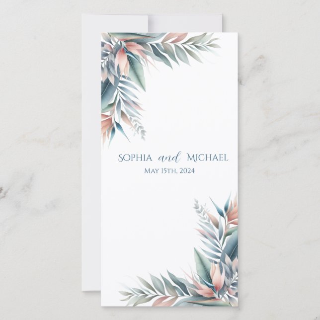 Sueño tropical acuarela - Programa de bodas- (Anverso)