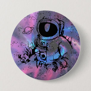 Sueños cósmicos - botón Astronauta Galaxy