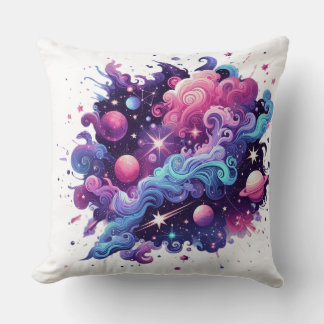 Sueños cósmicos: Cojín decorativo de inspiración c