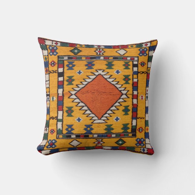 Sueños de atardecer" almohadas kilim amarillas tur (Anverso)
