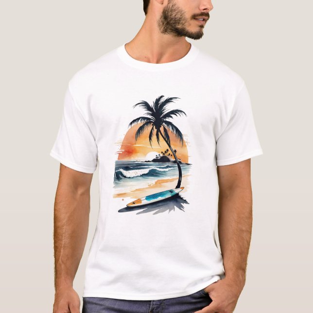 Sueños de atardecer por la camiseta de lujo Waves  (Anverso)