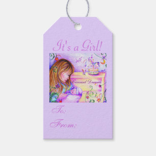 Sueños de carrusel ¡Es un Chica! Etiqueta de regal