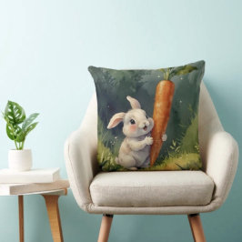 Sueños de conejitos en Meadow: Cojín decorativo ca