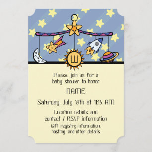 Sueños de la invitación de Baby Shower móvil espac