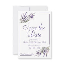 Sueños De Lavanda: Acuarela Guarda La Invitación D