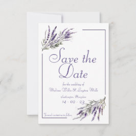 Sueños De Lavanda: Acuarela Guarda La Invitación D