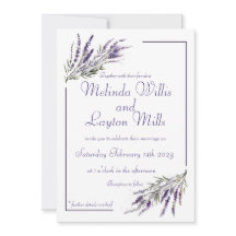 Sueños de lavanda: Invitación a la boda acuarela