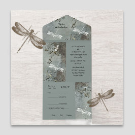 Sueños de libélula todo en una invitación de matri