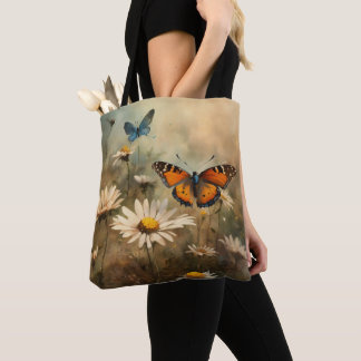 Sueños de margarita: bolsa de textura de mariposa