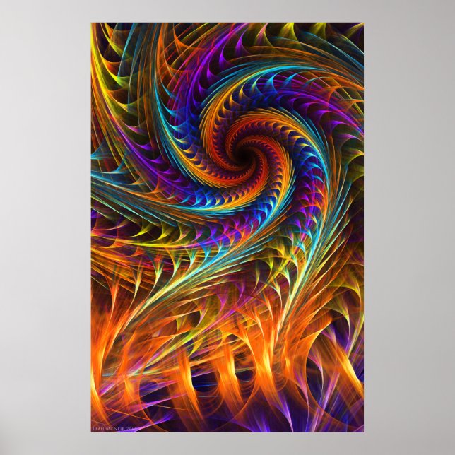 "Sueños de noria" - Resumen de arte fractal espira (Frente)