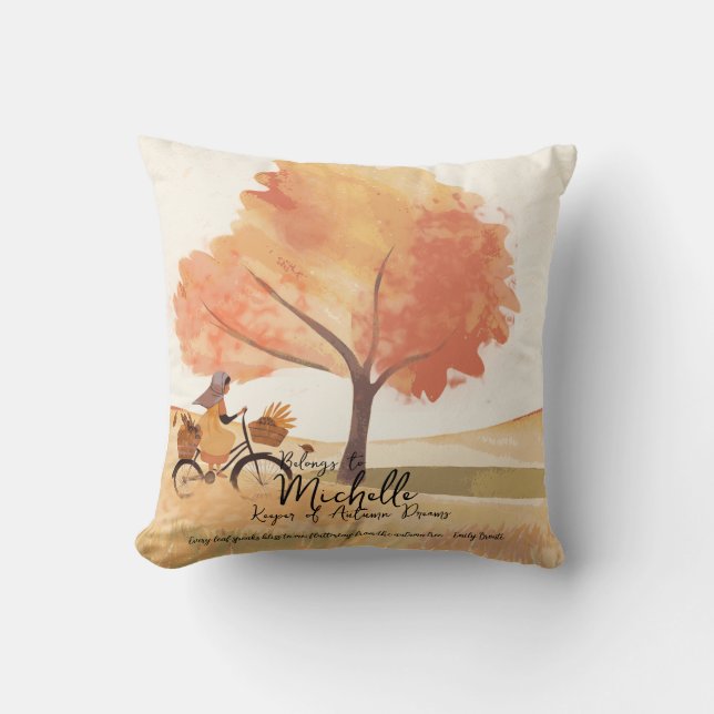 Sueños de Otoño Almohada Personalizada para Niña  (Anverso)