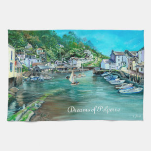 Sueños de Polperro, toallas de té de Cornwall